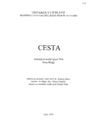Scenarij za kratki igrani film Cesta - 