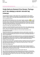 Vodja festivala Kamerat Nina Kavzar - Vodja festivala Kamerat Nina Kavzar: Podlaga
za tri leta obstoja je stoletni delavski boj
(intervju), sta 2023