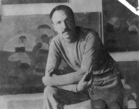 Homo mensura - Zoran Mušič - (tudi Antonio Music, roj. 1909)
Slikar, predstavnik Ecole de Paris.
V ateljeju v Benetkah, 1980.