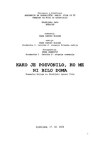 Snemalna knjiga za kratki igrani film Kako je pozvonilo, ko me ni bilo doma - Ta spletna različica je zmanjšane kvalitete, original se hrani na NASu.