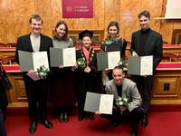 Podelitev Prešernove nagrade UL - Rafolt, Krhin, Mirčevska, Dvorščak, Hren, Šimonka - 