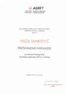 Prešernova nagrada UL AGRFT - Neža Jankovič - 