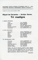 Tri medigre - gledališki list