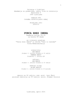Snemalna knjiga za kratki igrani film Punca brez imena - 